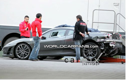 Michale Schumacher's wrecked Ferrari F430