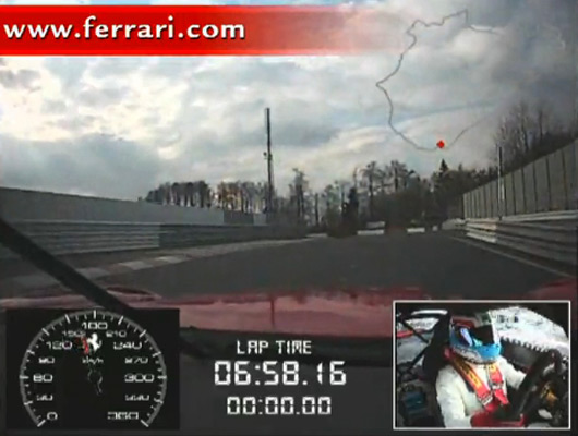 Below is a full onboard lap of the Ferrari 599XX setting its super fast lap 