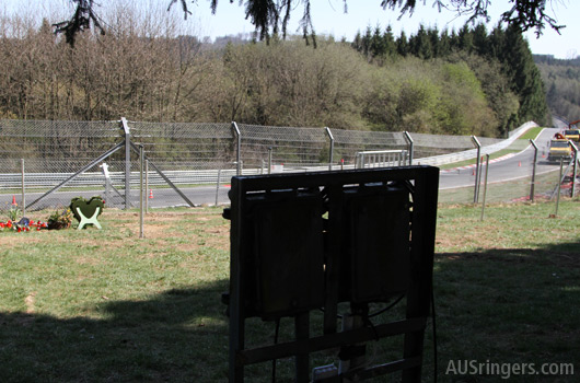 Looking over Quiddelbacher Hohe to Flugplatz accident site, April 2015