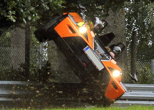 KTM X-bow crashed at the Nurburgring Nordschleife