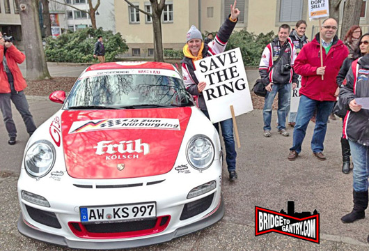 Sabine Schmitz supporting Save the Ring rally