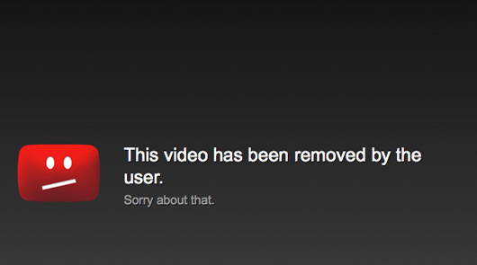 Video removed from YouTube