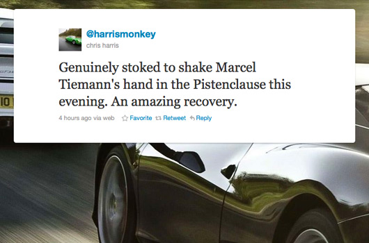 Chris Harris tweets about Marcel Tiemann