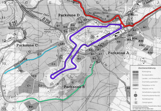 Vintage N rburgring map including S dschleife 