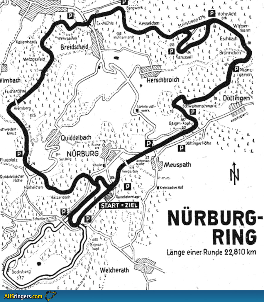 Vintage Nurburgring map